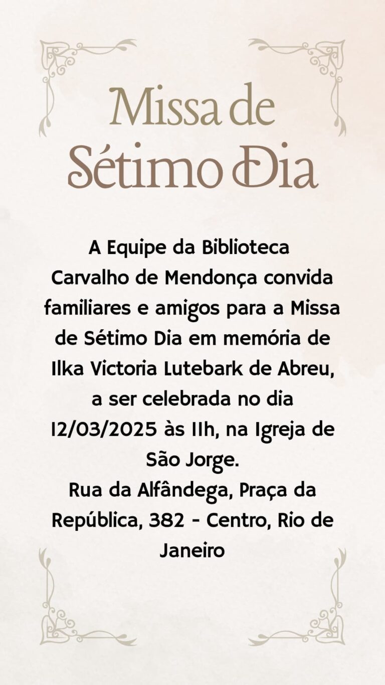 MISSA DE SÉTIMO DIA – ILKA VICTORIA LUTEBARK DE ABREU